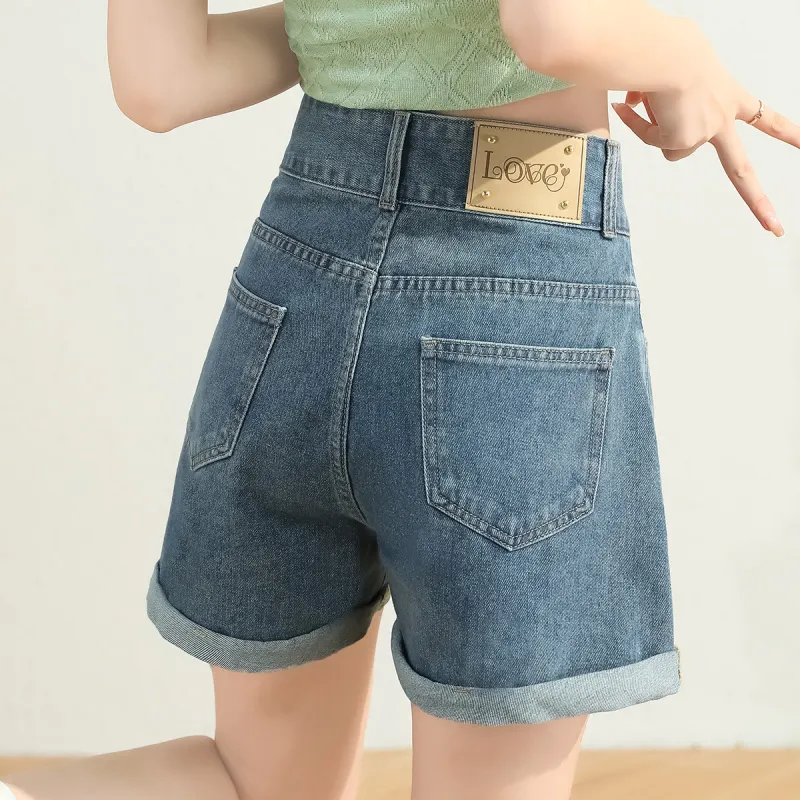 JEANSWEST Denim Shorts Women's Denim Blue-2