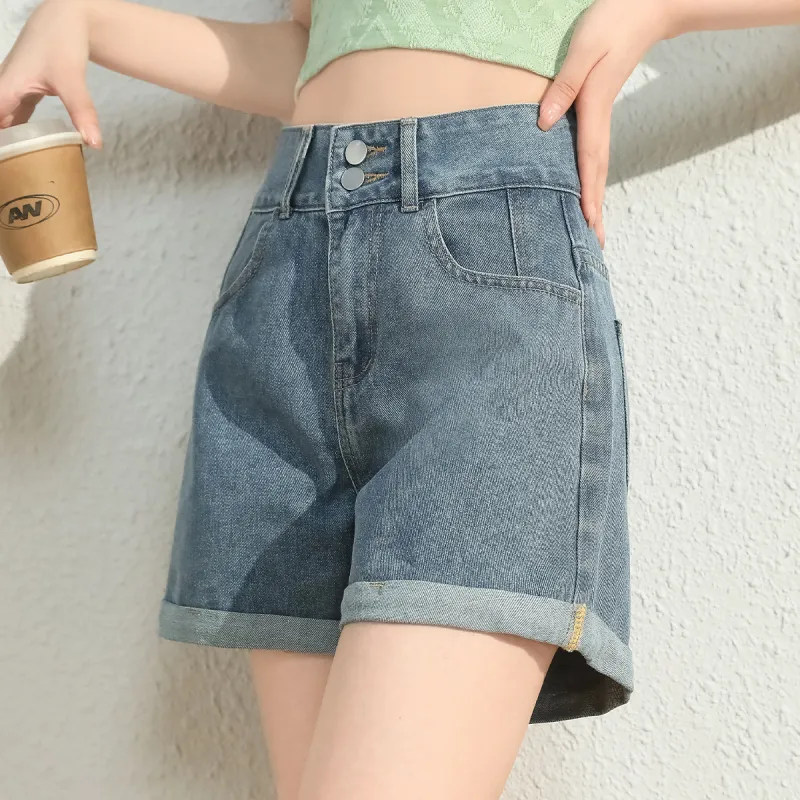 JEANSWEST Denim Shorts Women's Denim Blue-1