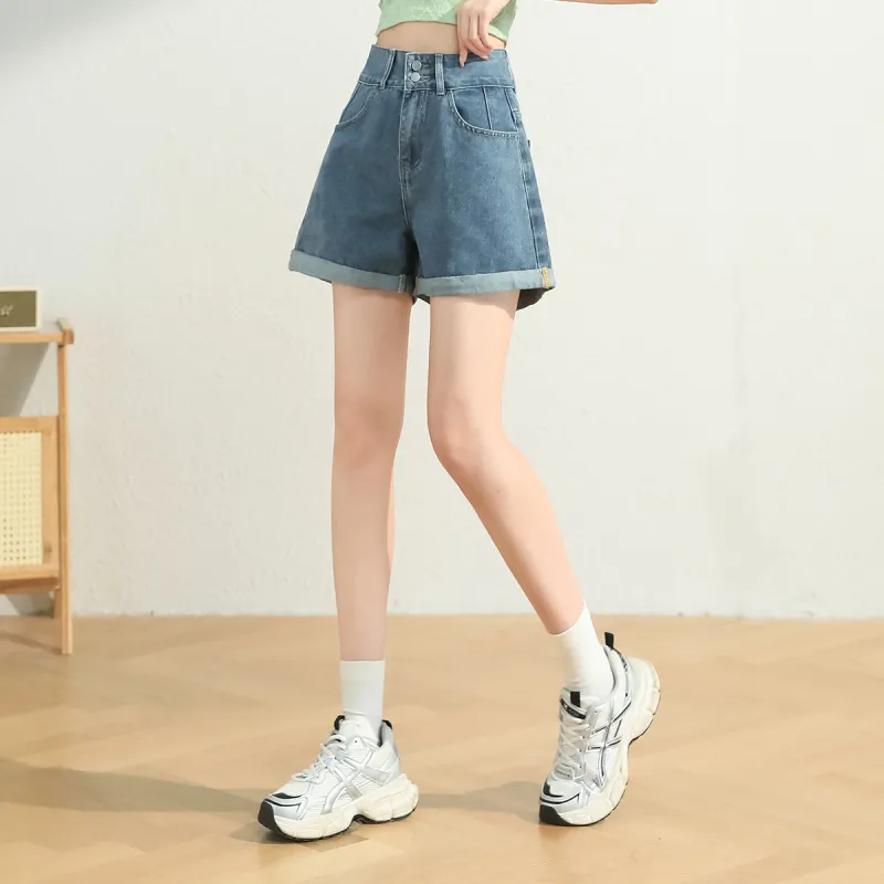 JEANSWEST Denim Shorts Women's Denim Blue-3