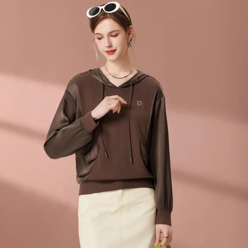 FENHONGMALI Sweatshirt Women's Coffee-0
