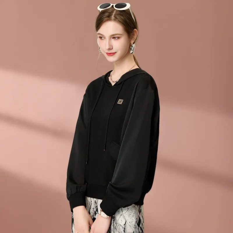 FENHONGMALI Sweatshirt Women's Black-2