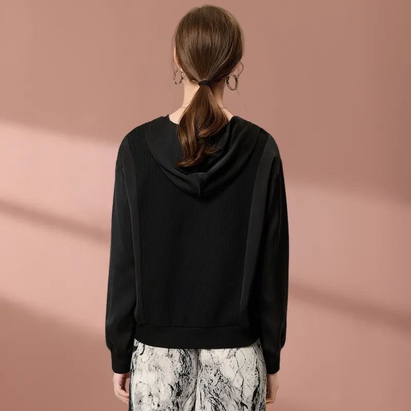 FENHONGMALI Sweatshirt Women's Black-1