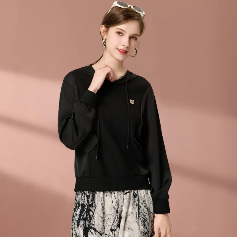 FENHONGMALI Sweatshirt Women's Black-0