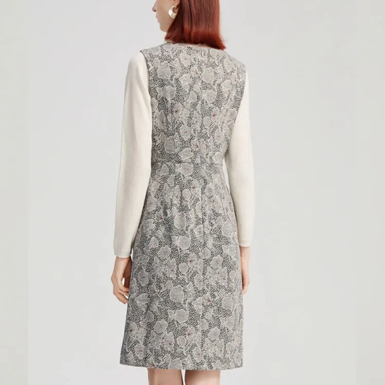 FINITY Sleeveless Dresses Women's Gray Jacquard-2