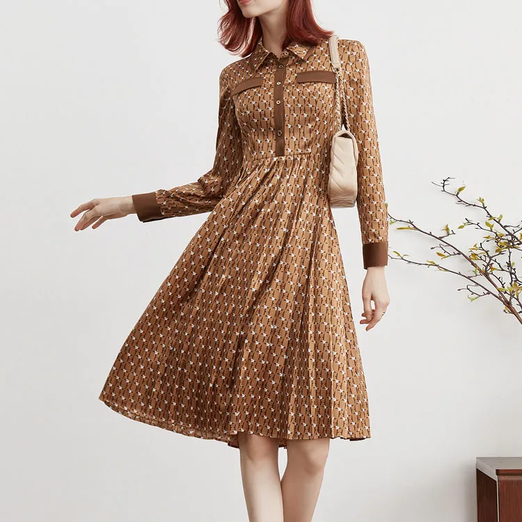 FINITY Long Sleeved Dresses Women's Caramel-2