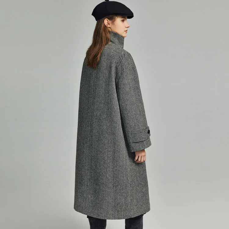 ELLE Coats Women's Herringbone-1