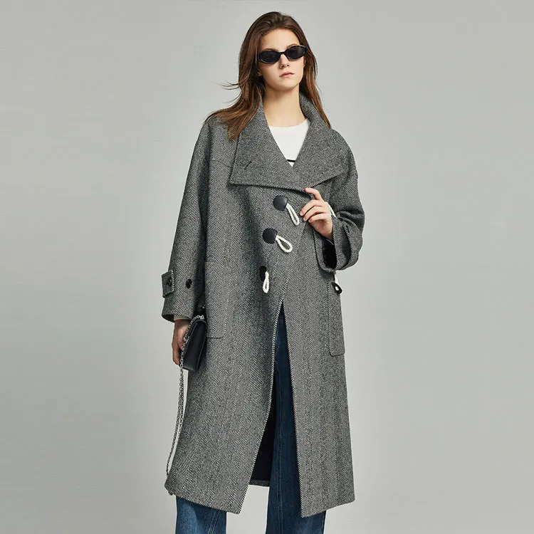 ELLE Coats Women's Herringbone-2