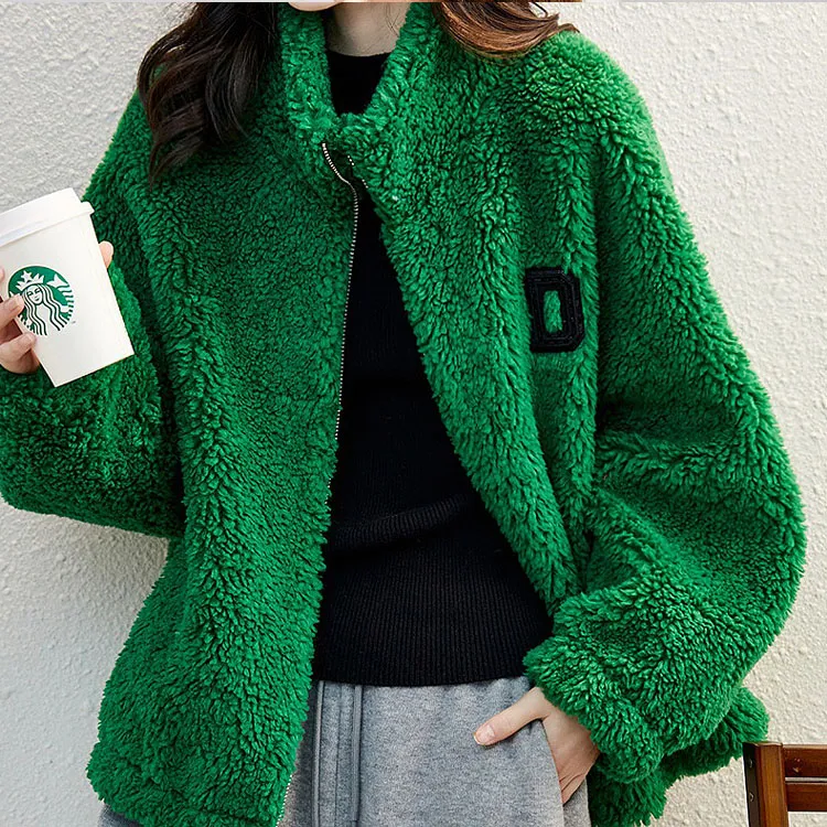 【dme】 Velvet feel Coat Women's Green-1