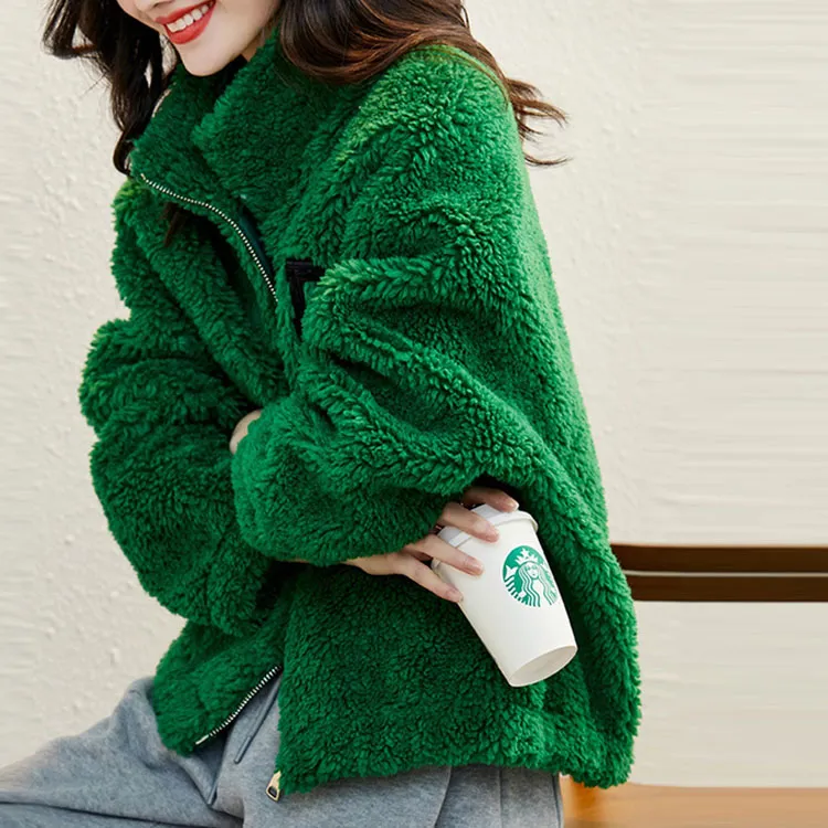 【dme】 Velvet feel Coat Women's Green-2