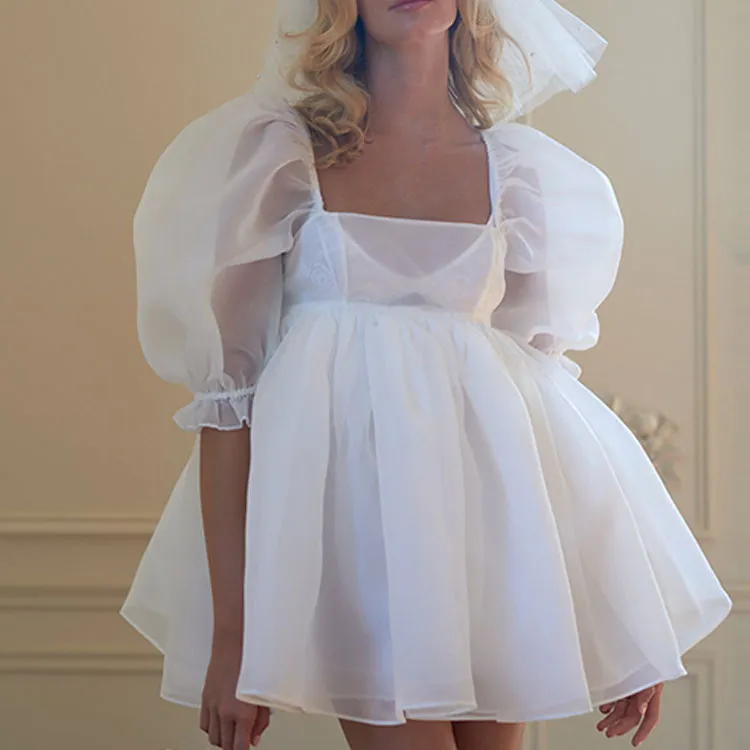 Selkie Short Sleeved Dresses Women's Pure White Dreamland-1