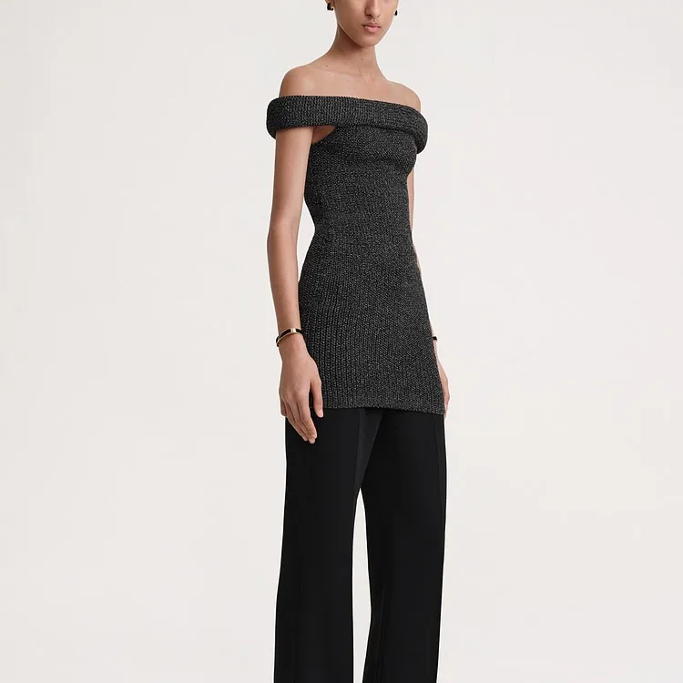TOTEME Roll Off shoulder Knitted Top-3