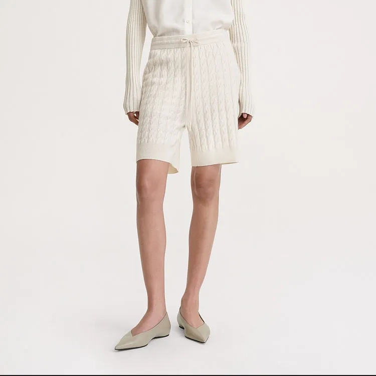 TOTEME Drawstring Cable knit Shorts-1