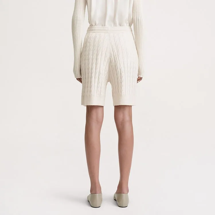 TOTEME Drawstring Cable knit Shorts-2