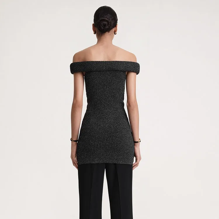 TOTEME Roll Off shoulder Knitted Top-2