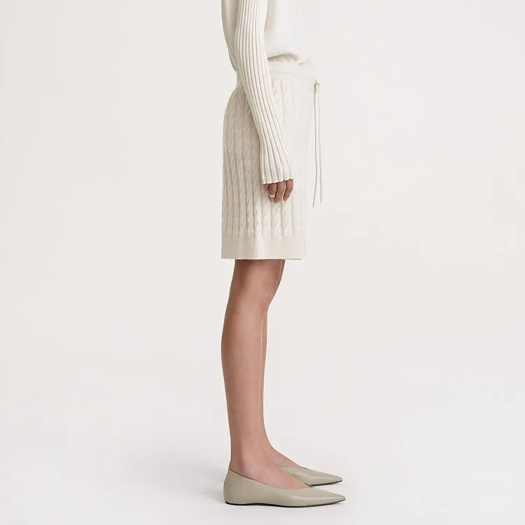 TOTEME Drawstring Cable knit Shorts-3