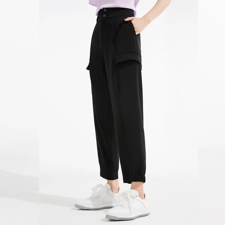 JZ. ANNAKRO Cargo Pants Women's Plain Black-1