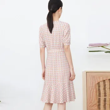 JZ Juzui Short Sleeved Dresses Women's Blossom Pink Red