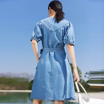 JZ Juzui Short Sleeved Dresses Women's Blue Shades