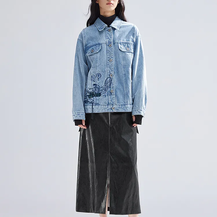 Disney X Broadcast Disney Co-brand Denim Jackets Women's Denim Blue-1