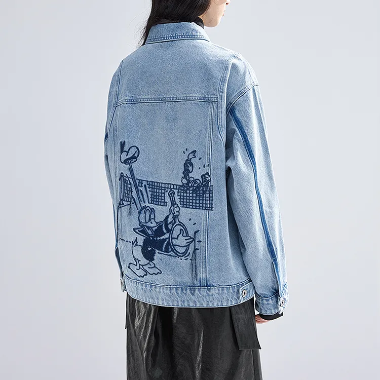 Disney X Broadcast Disney Co-brand Denim Jackets Women's Denim Blue-2