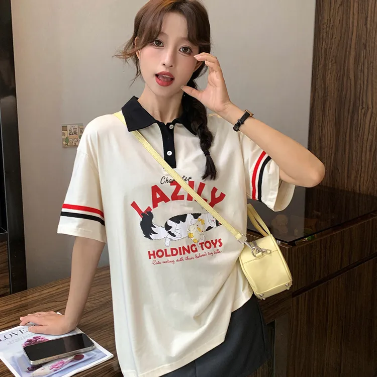 Tonlion Polo Shirt Women's Milk White-1