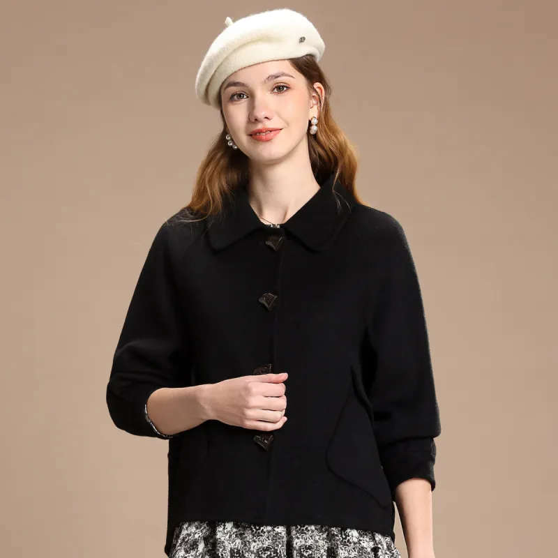 FENHONGMALI Coats Women's Black-2