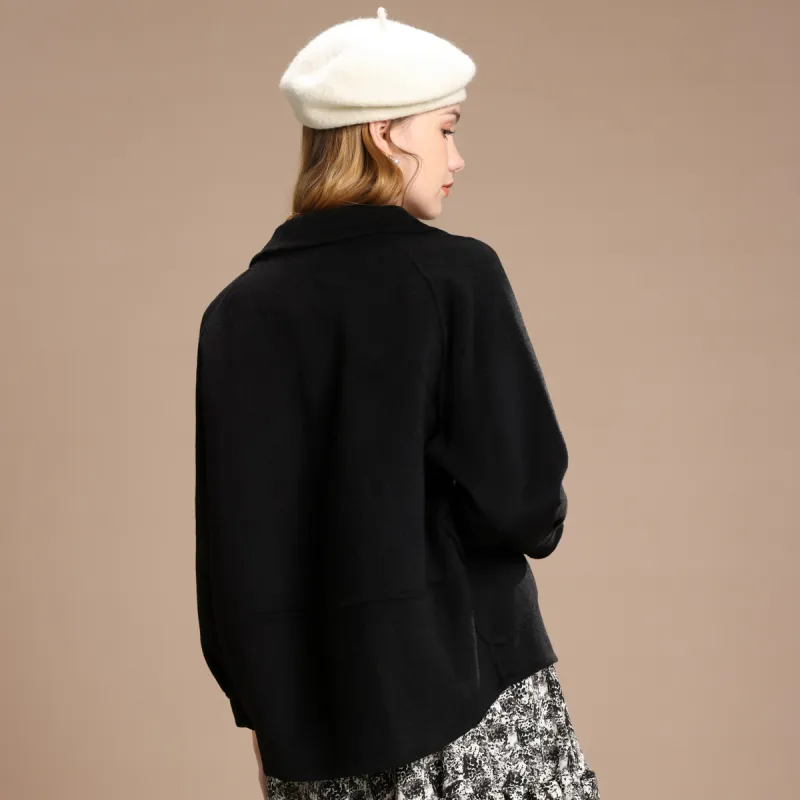 FENHONGMALI Coats Women's Black-3