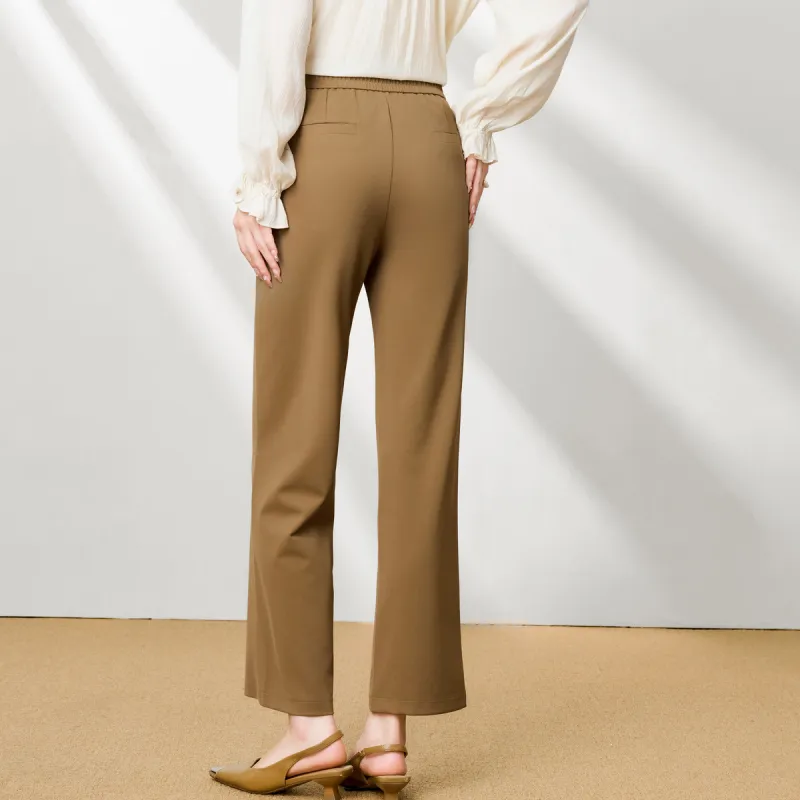 FENHONGMALI Casual Pants Women's Khaki-2