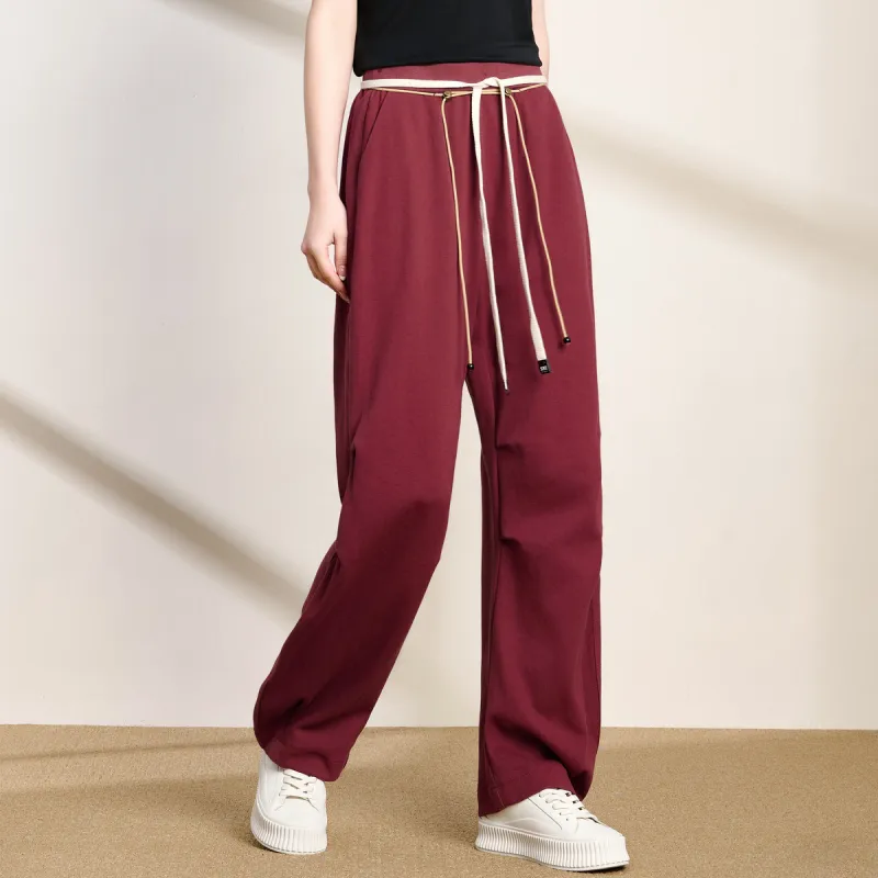 FENHONGMALI Casual Pants Women's Red-2