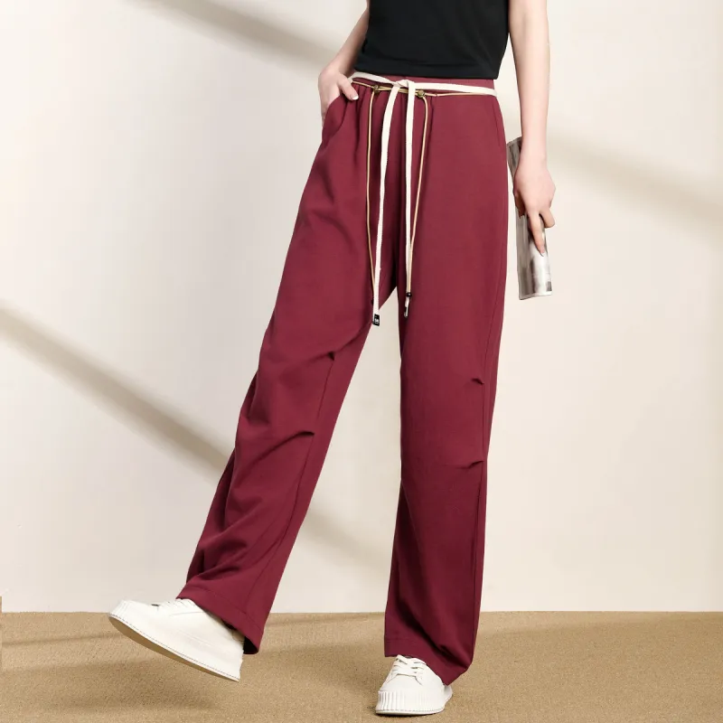 FENHONGMALI Casual Pants Women's Red-1