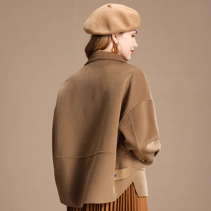 FENHONGMALI Coat Women's Burnt Tea-2