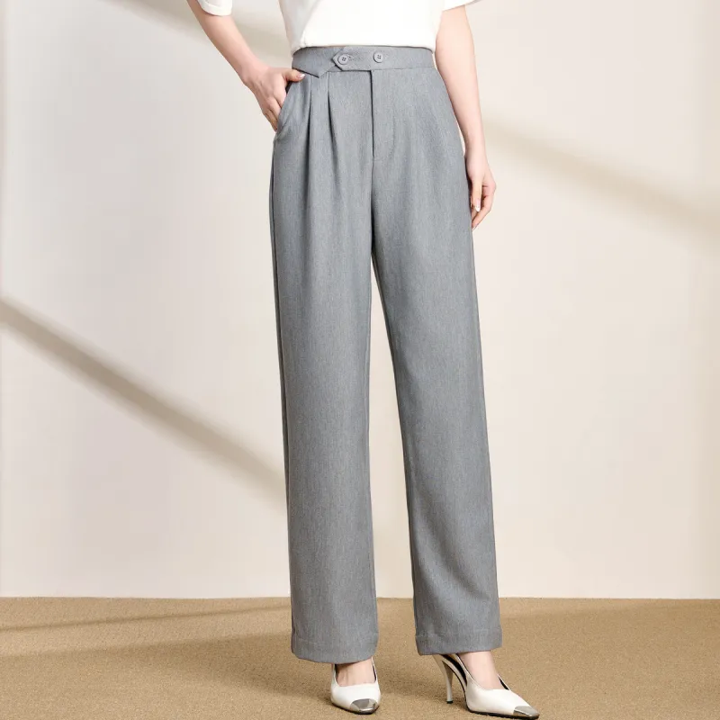 FENHONGMALI Casual Pants Women's Gray-2