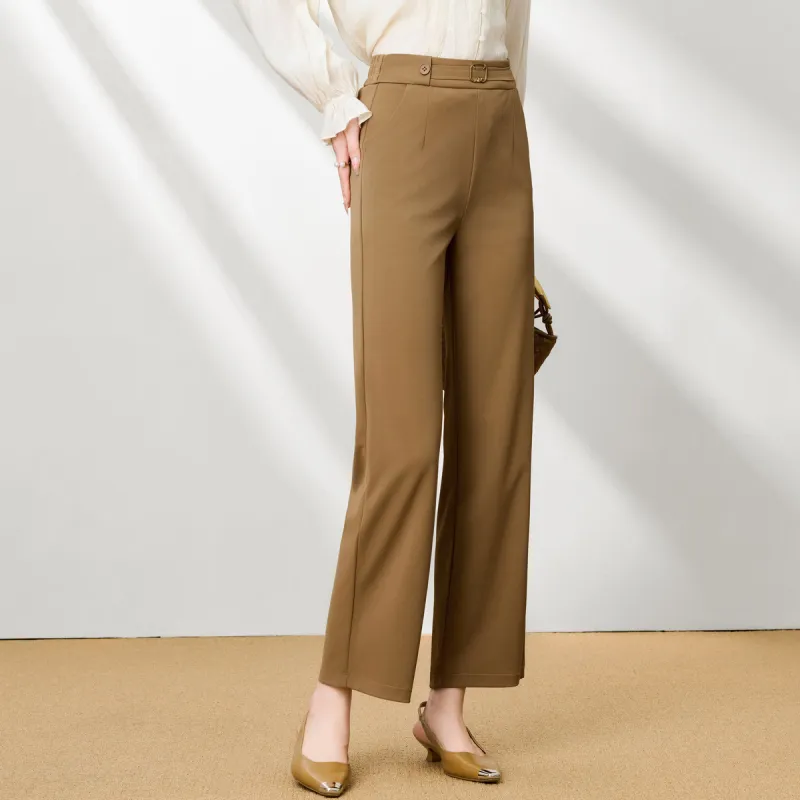 FENHONGMALI Casual Pants Women's Khaki-3