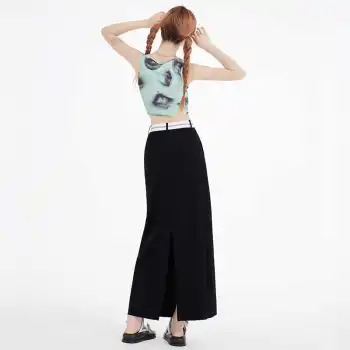 SONGS ALONG Casual Long Skirts Women's Black
