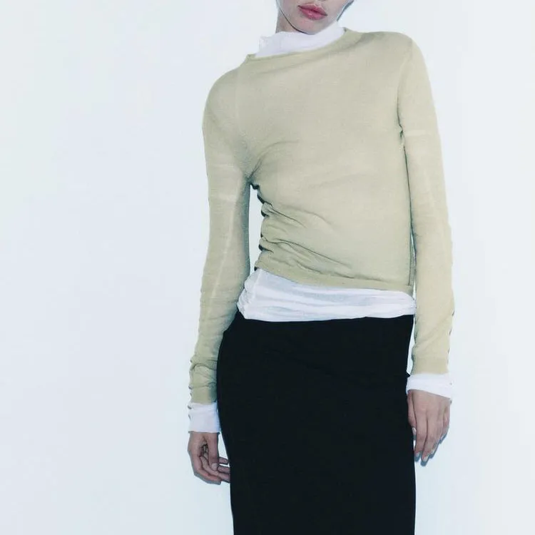 ZARA Sweater Women's Light Green-2