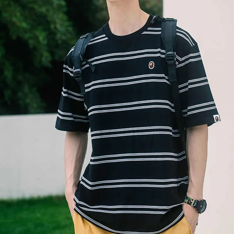 A BATHING APE Head One Point Hoop Relaxed Fit Tee-1