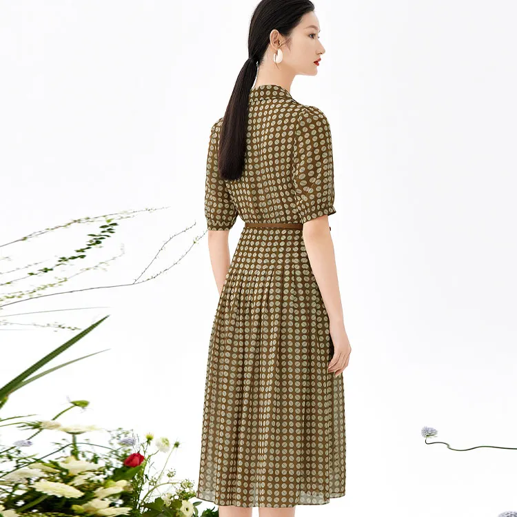 JZ. ANNAKRO Short Sleeved Dress Women's Flower Earth Yellow-2