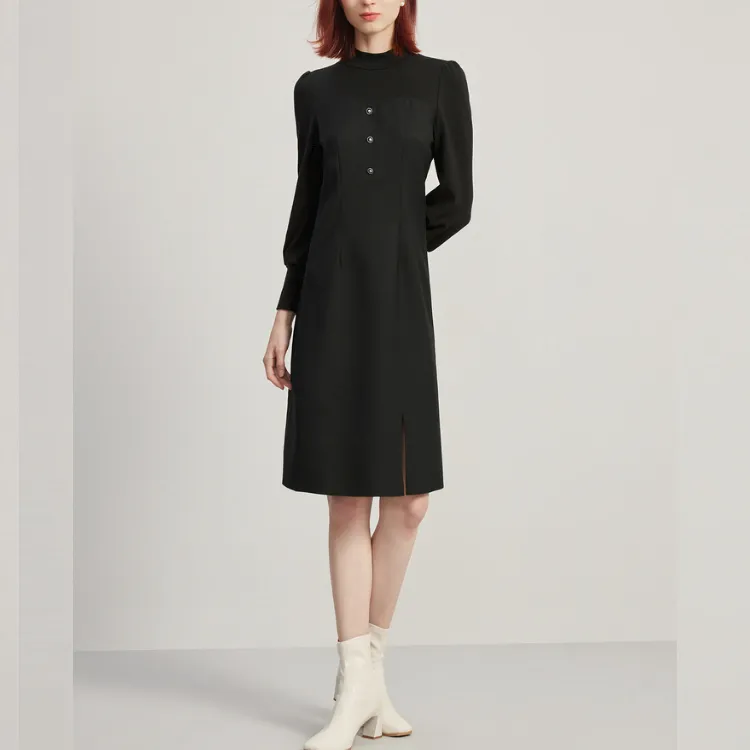 FINITY Long Sleeved Dresses Women's Black-2