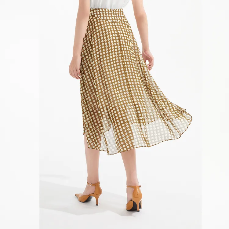 JZ Juzui Casual Long Skirts Women's Floral Earth Yellow-1