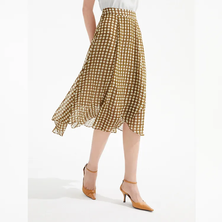 JZ Juzui Casual Long Skirts Women's Floral Earth Yellow-2