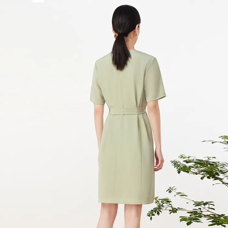 JZ Juzui Short Sleeved Dress Women's Light Green-1