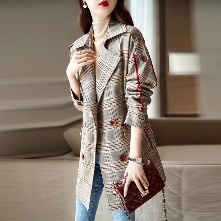 【dme】 Trench Coat Women's Dark Red-1