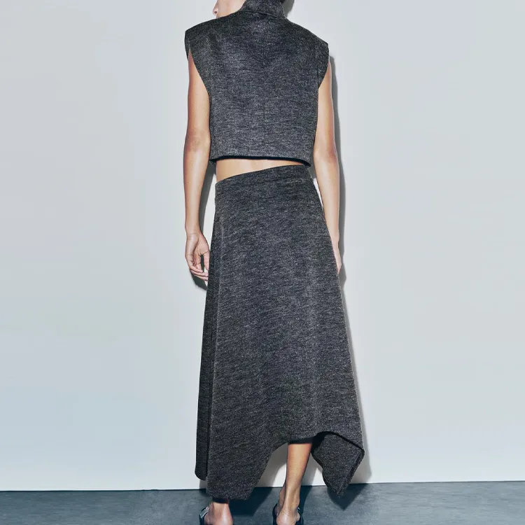 ZARA Casual Long Skirts Women's Gray-2