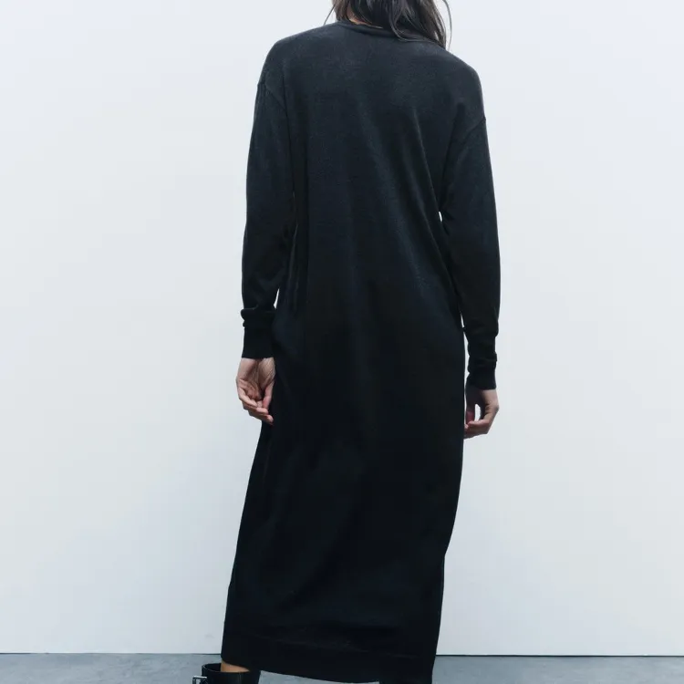 ZARA Long-Sleeved Dresses Women's Dark Gray-3