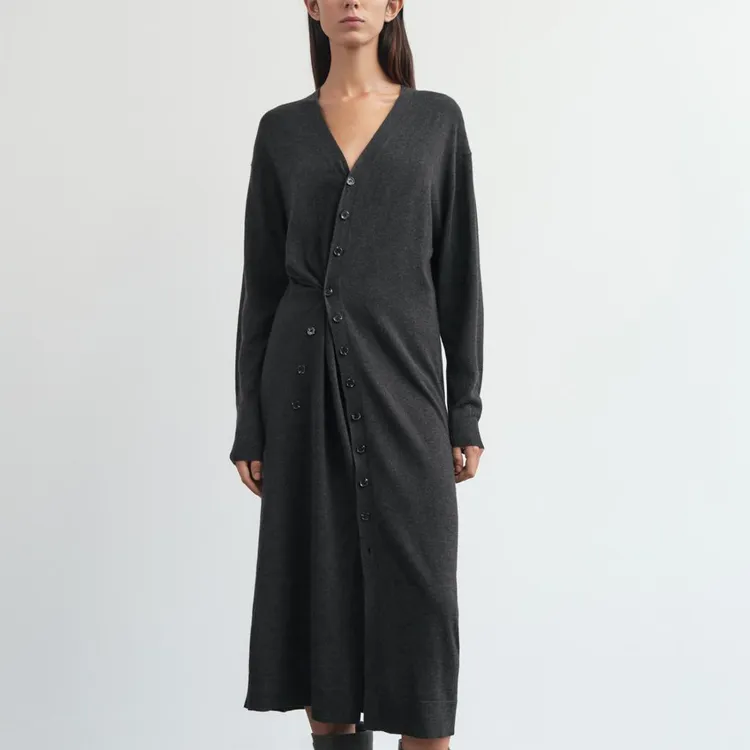 ZARA Long-Sleeved Dresses Women's Dark Gray-2