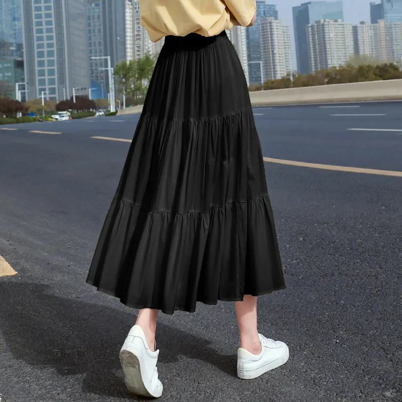 Mo Han Yi Mei Casual Long Skirt Women's Black-2