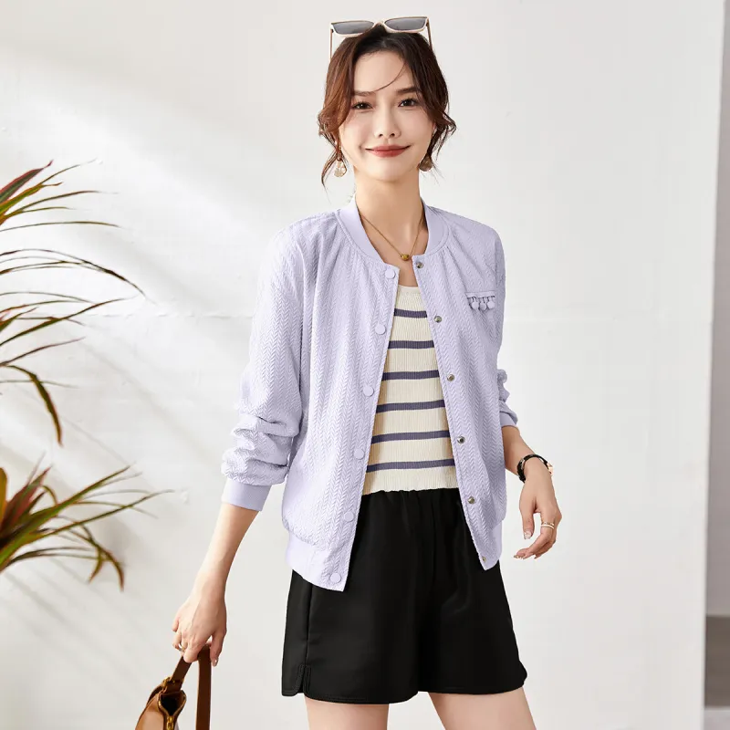 TERRE BLEUE Baseball Jacket Women's Purple-1