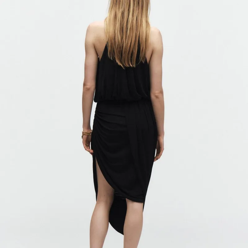 ZARA Sleeveless Dress Women's Black-3