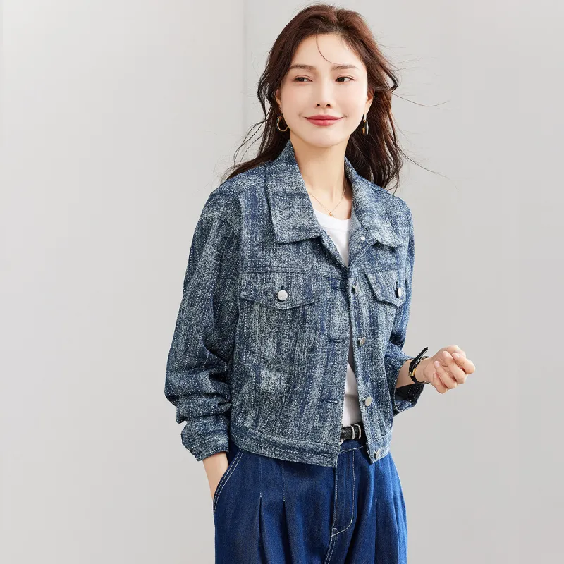 TERRE BLEUE Denim Jacket Women's Blue-1
