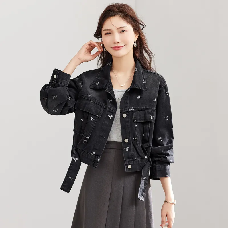 TERRE BLEUE Denim Jacket Women's Black-1